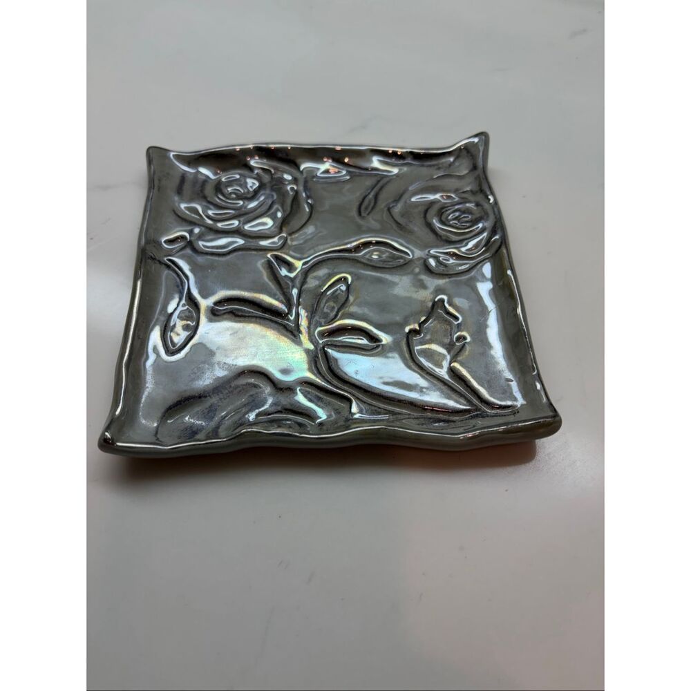 Rose Floral Iridescent Trinket Dish - Picture 3 of 5